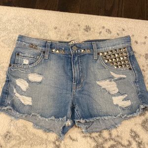 Textile elizabeth and James studded denim shorts size 27
